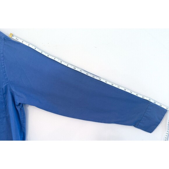 Van Heusen Mens Collared Button Down Long- Sleeve Shirt Blue Large - 16 34/35 - Picture 6 of 11